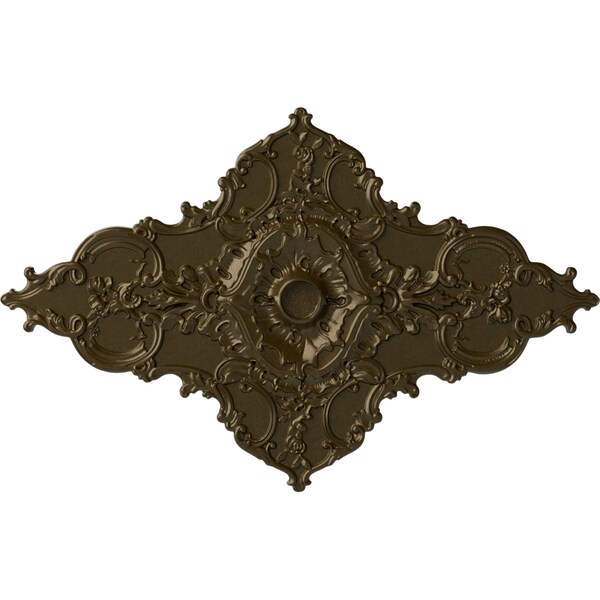 Ekena Millwork Melchor Diamond Ceiling Medallion (Fits Canopies up to 4"), 67 1/4"W x 43 3/8"H x 4"ID x 2"P, Brass CM70X43MLBRS - main